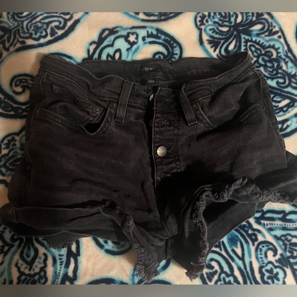 J Crew Black Denim Shorts